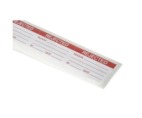 63-7547-81　RS PRO Adhesive Pre-Printed Adhesive Label-Rejected-. Quantity: 30　445-4013