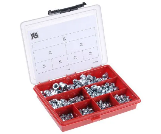 63-7464-60　RS PRO 315 Piece Steel Dome Nuts Box　282-8894