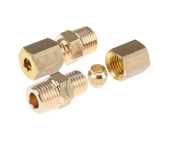 63-7437-80　Legris 4mm x 1/8 in BSPT Male Straight Coupler Brass Compression Fitting　0105 04 10
