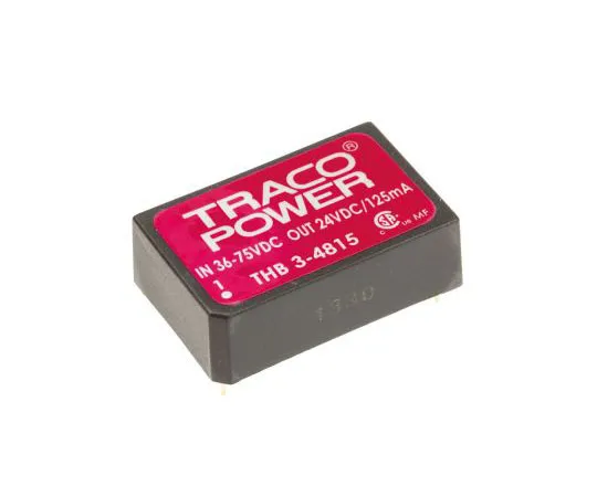 63-7357-42　TRACOPOWER THB 3 3W Isolated DC-DC Converter Through Hole, Voltage in 36 → 75 V dc, Voltage out 24V dc Medical　THB 3-4815