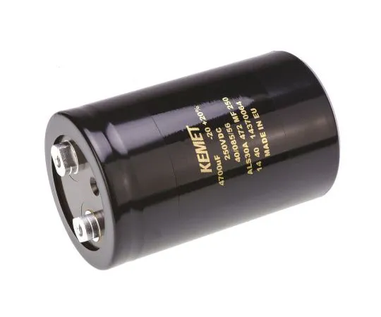63-7516-74　KEMET 4700μF 250V dc Aluminium Electrolytic Capacitor, Chassis Mount 66 x 105mm +85°C 66mm 105mm　ALS30A472MF250