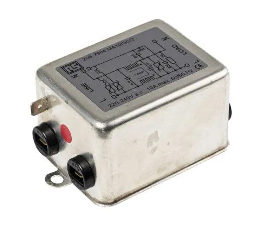 63-7423-09　RS Pro 10A 240 V dc 50/60Hz Chassis Mount RFI Filter, with Fast-On Terminals　206-7904