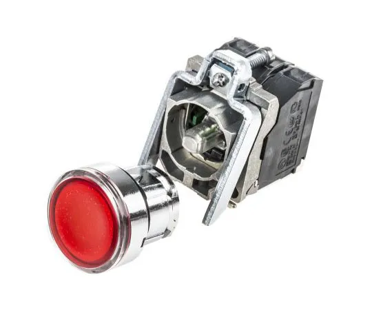 63-7512-05　Schneider Electric, Harmony XB4 Illuminated Red Round Push Button, NO/NC, 22mm Spring Return Screw　XB4BW34B5