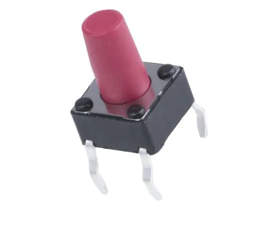 63-7514-40　Red Button Tactile Switch, Single Pole Single Throw (SPST) 50 mA @ 12 V dc 6mm　DTS65RV