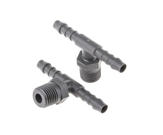 63-7535-17　Tee Male Hose Coupling 1/4in, 1/4 in R Male, Polyamide　419-7366