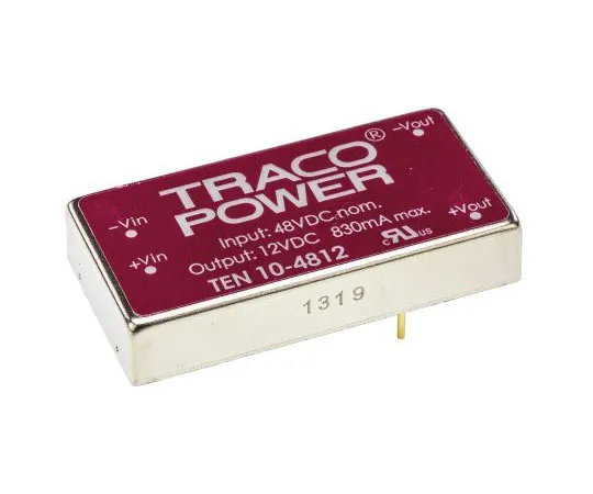 63-7443-39　TRACOPOWER TEN 10 10W Isolated DC-DC Converter Through Hole, Voltage in 36 → 72 V dc, Voltage out 12V dc　TEN 10-4812