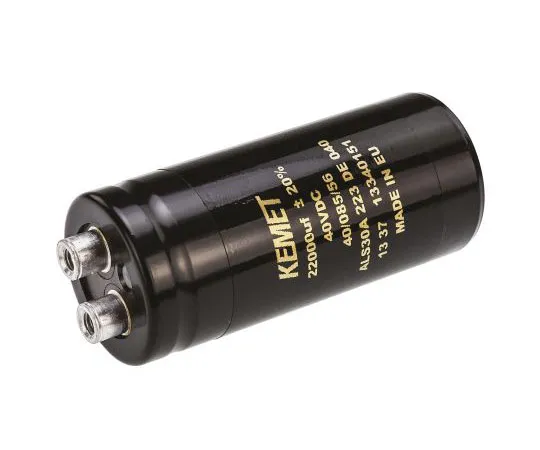63-7516-56　KEMET 22000μF 40V dc Aluminium Electrolytic Capacitor, Chassis Mount 36 x 82mm +85°C 36mm 82mm　ALS30A223DE040