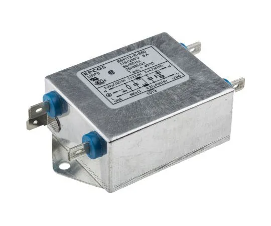 63-7427-19　EPCOS B84112B Series 6A 250 V ac 50 → 60Hz Chassis Mount RFI Filter, with Screw Terminals, Single Phase　B84112B0000B060