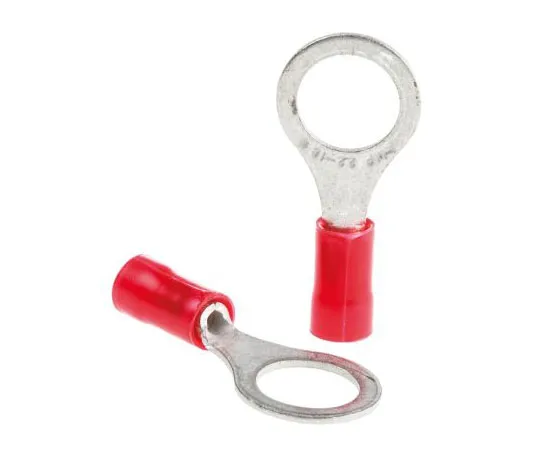 63-7428-15　TE Connectivity PLASTI-GRIP Series Insulated Crimp Ring Terminal, M8 Stud Size, 0.26mm² to 1.65mm² Wire Size, Red　34151