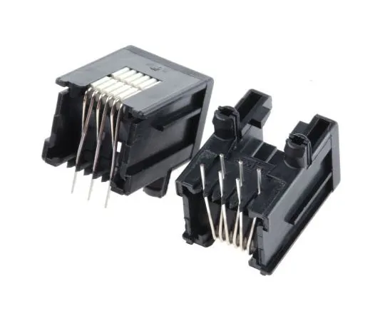 63-7472-35　TE Connectivity Cat3 6P6C Right Angle Through Hole RJ25 Modular Jack Connector　0-215876-1