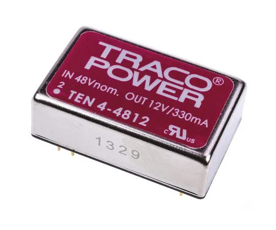 63-7501-02　TRACOPOWER TEN 4 4W Isolated DC-DC Converter Through Hole, Voltage in 18 → 72 V dc, Voltage out 12V dc　TEN 4-4812