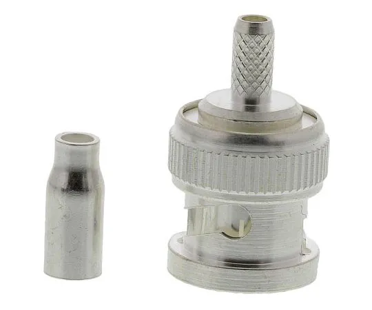 63-7521-57　TE Connectivity Straight 50Ω Cable Mount BNC Connector, Plug, Silver, Crimp Termination, RG174 A/U, RG188 A/U, RG316/U　1-1337430-0