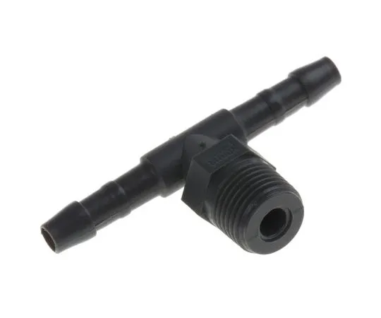 63-7535-16　Tee Male Hose Coupling 1/8in, 1/8 in R Male, Polyamide　419-7322