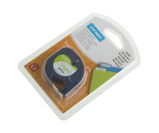 63-7502-81　Dymo Black on White Label Printer Tape, 12 mm Width, 4 m Length　S0721510
