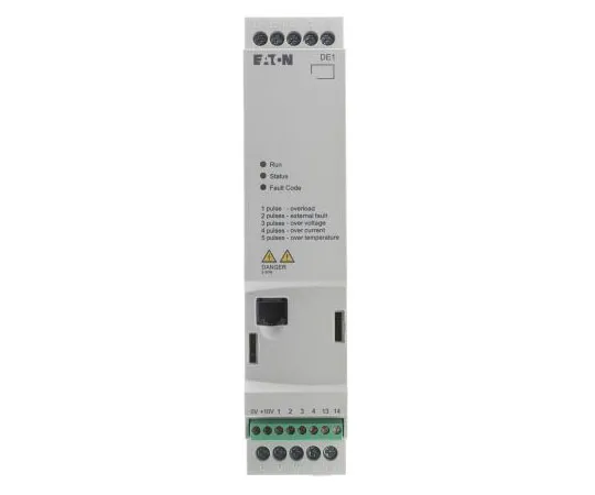 63-7388-76　Eaton Variable Speed Starter, 3-Phase In, 60Hz Out 0.75 kW, 480 V ac with EMC Filter, 2.1 A DE11, IP20　180663 & DE11-342D1FN-N20N