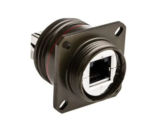 63-7549-98　Amphenol Female Panel Mount IP67 RJ45 Connector, LAN Category Cat5e　RJF TV 21G
