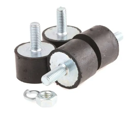 63-7453-68　FIBET Cylindrical M8 Zinc Plated Steel Anti Vibration Feet 3020VE20-60 90.8kg Compression Load ,30mm dia. Natural Rubber　3020VE20-60