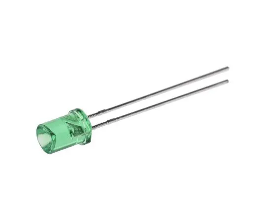 63-7446-91　2.2 V Green LED 5mm Through Hole, Kingbright Cylindrical L-493GT　L-493GT
