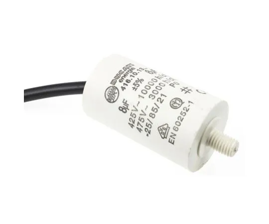 63-7519-55　Ducati Energia 8μF Polypropylene Capacitor PP 400 → 500V ac ±5% Tolerance Stud Mount 4.16.10 Series　4.16.10.13.14