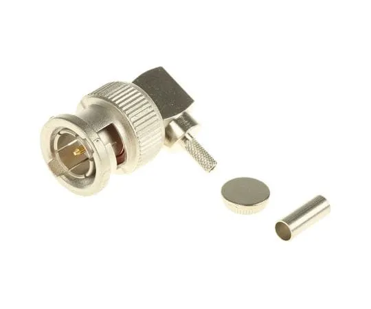63-7416-60　Telegartner Right Angle 75Ω Cable Mount BNC Connector, Plug, Nickel, Crimp Termination, RG179 B/U　J01002A0027