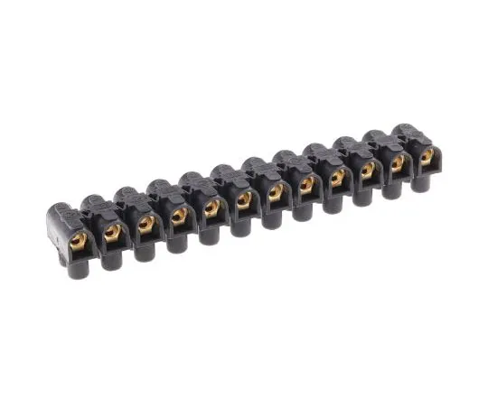63-7462-95　Legrand 0 342 17 Terminal Strip, Straight, 12way, 2 Row, 76A, 400 V, length 156.8mm, Black　0 342 17