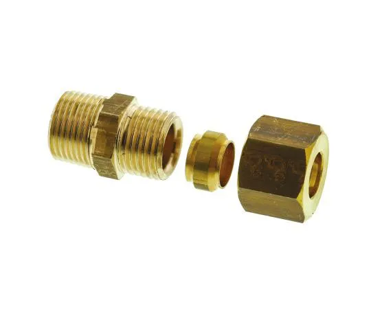 63-7437-86　Legris 10mm x 3/8 in BSPT Male Straight Coupler Brass Compression Fitting　0105 10 17