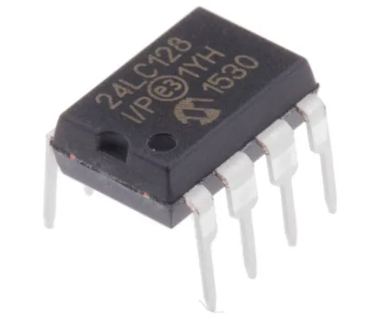 63-7359-07　Microchip 24LC128-I/P, 128kbit Serial EEPROM Memory, 900ns 8-Pin PDIP I2C　24LC128-I/P