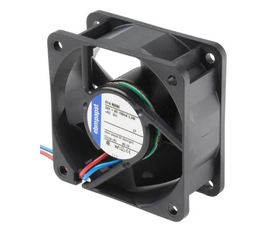 63-7490-13　ebm-papst 600N Series Axial Fan, 60 x 60 x 25.4mm, 54m³/h, 3.6W, 24 V dc　614NGHH