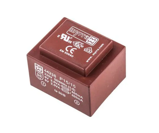 63-7398-86　6V ac 2 Output Through Hole PCB Transformer, 5VA　44235