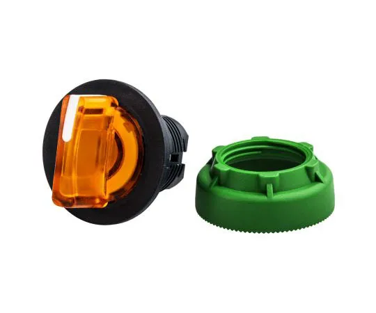 63-7389-92　Schneider Electric Harmony XB5 3 Position Selector Switch Head Standard Handle Orange Spring Return Left to Centre　ZB5FK1753