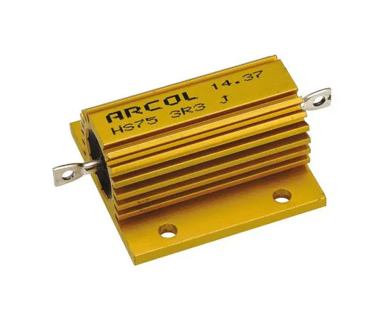 63-7483-80　Arcol HS75 Series Aluminium Ho***d Axial Wire Wound Panel Mount Resistor, 3.3Ω ±5% 75W　HS75 3R3 J