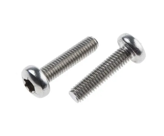 63-7456-42　Plain Pan Stainless Steel Tamper Proof Security Screw, M6 x 25mm　262-6042