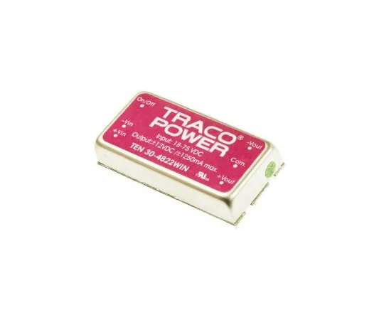 63-7358-23　TRACOPOWER TEN 30WIN 30W Isolated DC-DC Converter Through Hole, Voltage in 18 → 75 V dc, Voltage out ±12V dc　TEN 30-4822WIN