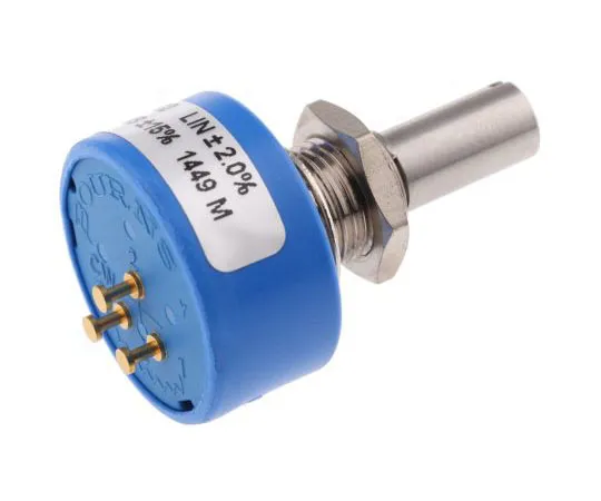 63-7387-44　Bourns 1 Gang Continuous Turn Rotary Conductive Plastic Potentiometer with a 6.35 mm Dia. Shaft, 2kΩ, ±15%, 1W, Linear　6639S-1-202