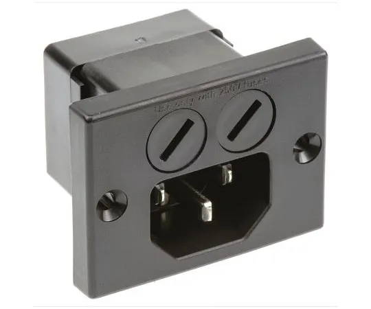 63-7360-37　Schurter C14 Panel Mount IEC Plug Male, 10A, 250 V ac　0040.5000.2