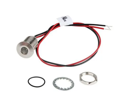 63-7371-31　RS PRO Blue EMC Panel LED, 21.6 → 26.4 V dc, 10mm Mounting Hole Size, Lead Wires Termination, IP67　139-3377