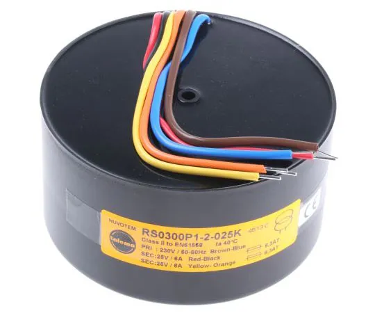 63-7432-95　2 Output Toroidal Transformer, 300VA, 2 x 25V ac　0300P1-2-025K