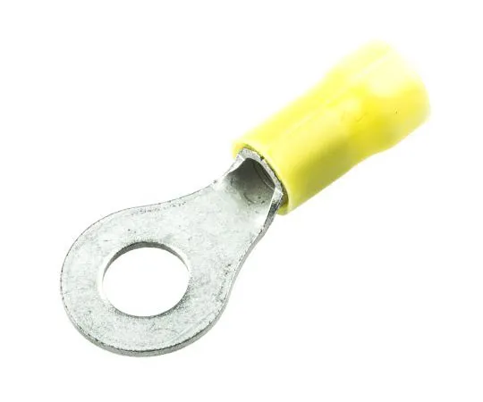 63-7362-65　TE Connectivity PLASTI-GRIP Series Insulated Crimp Ring Terminal, M6 Stud Size, 2.6mm² to 6.6mm² Wire Size, Yellow　34855