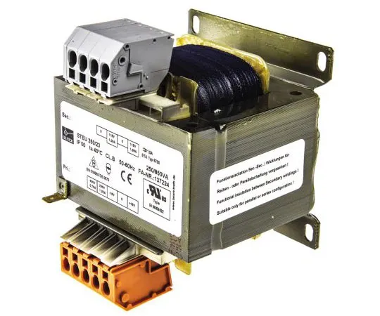 63-7506-33　Block 250VA Isolating Transformer, 215V ac, 230V ac, 245V ac, 385V ac, 400V ac, 415V ac Primary 2 x, 115V ac Secondary　STEU250/23