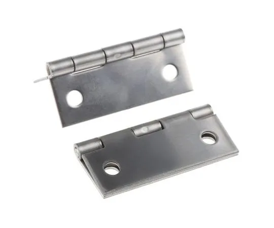63-7460-91　Pinet Raw Stainless Steel Hinge with a Fixed Pin Screw, 50mm x 40mm x 1.2mm　52-1-3607