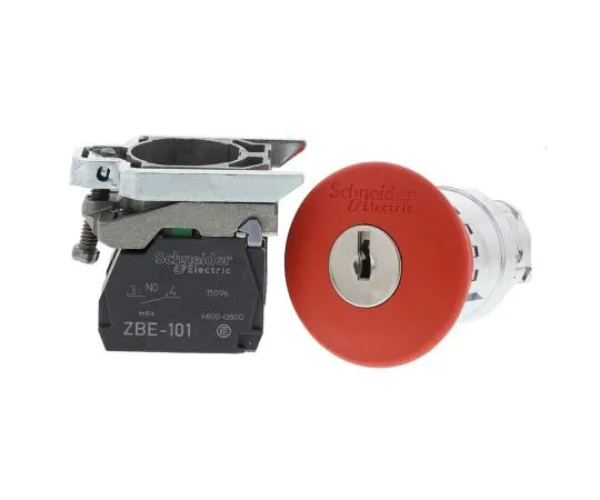 63-7538-55　Schneider Electric Harmony, Red, Key Reset 40mm Mushroom Head Emergency Button　XB4BS9445