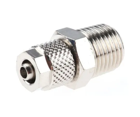 63-7478-59　RS PRO Pneumatic Straight Threaded-to-Tube Adapter, R 1/4 Male, Push In 6 mm　299-4058