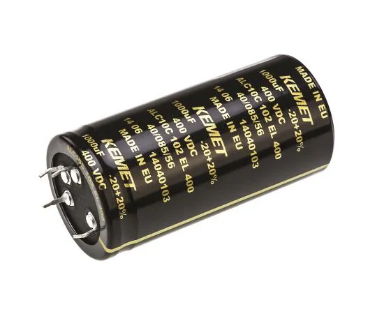 63-7496-54　KEMET 1000μF 400V dc Aluminium Electrolytic Capacitor 40 x 80mm +85°C 40mm 22.5mm 80mm　ALC10C102EL400