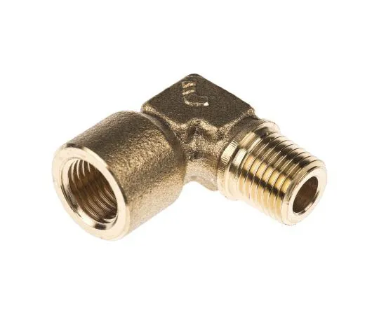 63-7484-76　Legris Brass 1/4 in BSPT Male x 1/4 in BSPP Female 90° Elbow Threaded Fitting　0144 13 13