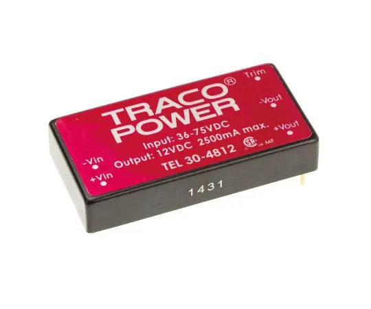 63-7358-27　TRACOPOWER TEL 30 30W Isolated DC-DC Converter Through Hole, Voltage in 36 → 75 V dc, Voltage out 12V dc　TEL 30-4812