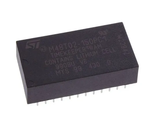 63-7484-98　STMicroelectronics M48T02-150PC1 NVRAM, 16kbit, 150ns 24-Pin PCDIP　M48T02-150PC1
