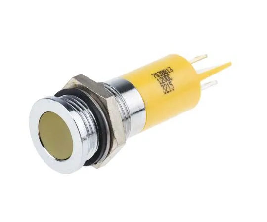 63-7717-56　RS PRO Yellow Indicator, 12 V dc, 14mm Mounting Hole Size, Solder Tab Termination, IP67　703-8813