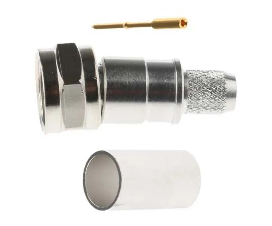 63-7742-27　Telegartner Straight Cable Mount Mount 75Ω F Plug, Plug, Crimp Termination, 0 → 3GHz, RG59 B/U Cable　J01600A0009