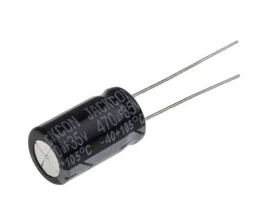 63-7737-17　RS PRO 470μF 35V dc Aluminium Electrolytic Capacitor, Through Hole 10 (Dia.) x 17mm +105°C 10mm 5mm 17mm　711-1295