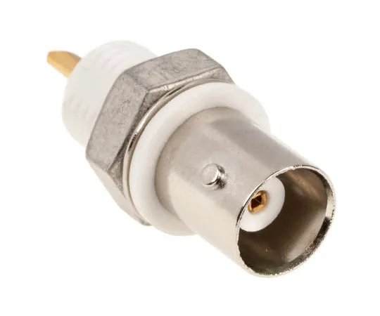63-7683-05　TE Connectivity AMP Series Straight 50Ω Panel Mount Bulkhead Fitting BNC Connector, jack, Nickel, Solder Termination　5227726-3